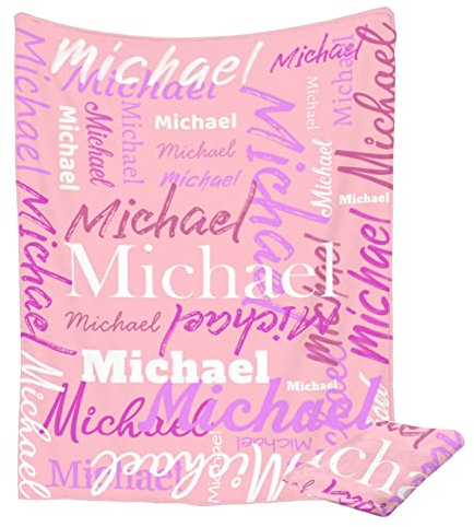 Mraxovid Personalisierte Decke mit Namen für Baby Erwachsene Personalisierte Name Überwurfdecke Personalisierte Geschenke Namensdecke für Weihnachten Geburtstag Valentinstag