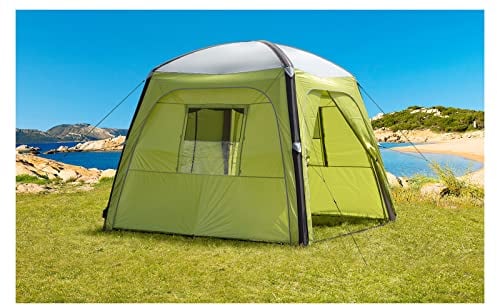 Berger Seitenteile Set Avio Air 4 Stück 2,5x2,5 m grün│ 250x250 m Seitenteile mit Sichtfenster und Tür für Partyzelt Pavillon zum Camping │ mit Klett- und Reißverschluss, als Windschutz, Sichtschutz