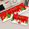 Hoimlm Weihnachts Küchenteppiche 2 Stück Rutschfestes Küchenmatten, Wasser und Öl aufnehmen Küche Matten Fußmatte Teppich Set, Weihnachts für Geschenke (40x120 cm+40x60 cm, Weihnachten Rot A)