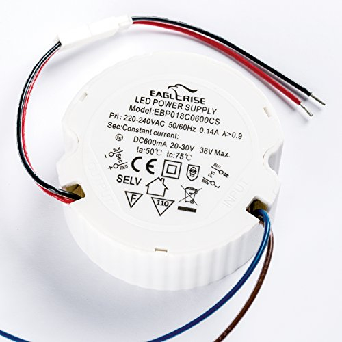 LED Driver Eaglerise EBP018C0600CS 20-30 Volt 600mA Konstant Strom 18 Watt Treiber Trafo rund weiß