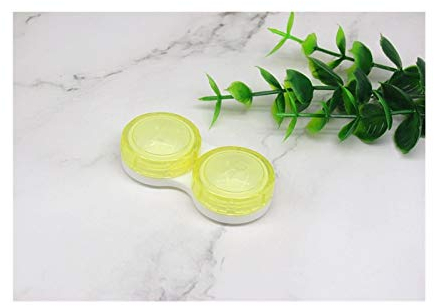 OWLKAY Lens Storage Cases， Contact Lens Cases,Mini Box Container, Contact Lens Case Simple Women Colored Contact Lenses Box Eyes Contact Lens Container (Color : Pink) (Color : Geel)