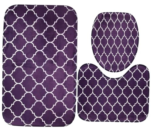 Garneck 3 1 elegant Floor mat Badezimmer garnitur Set badgarnitur Badematten Teppiche Rutschfester Teppich Badezimmermatte Toilettenmatte Drucken einstellen dreiteiliger Anzug Bodenmatte