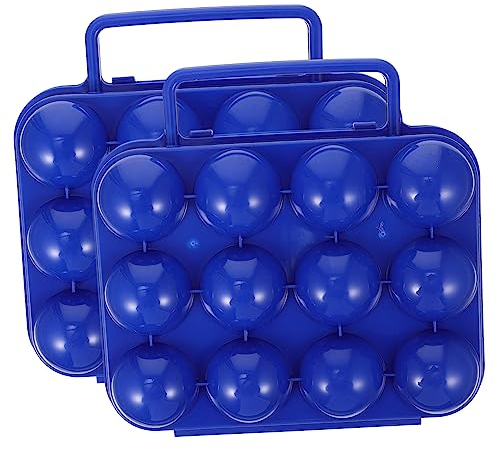 Healvian 2pièces Boîte à Œufs Portable Antichoc Pour Camping Récipient De Rangement Pour Œufs Pour Pique- Et Réfrigérateur Couleur Bleue