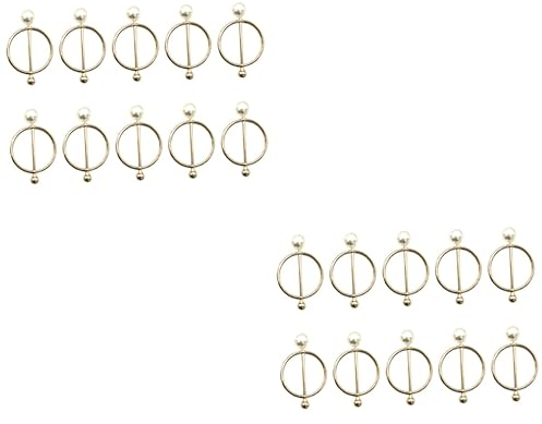 STOBOK 20 Stk Runde T-shirt-clips Krokodilklemmen Zum Basteln Schals Taillenschnalle Hüfttuch Hemd Halstuch-ring-clip Schalclips Für Damen Metall t Lampenschirm Knopf Knoten