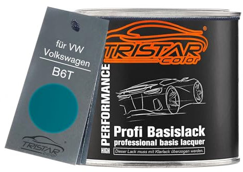 TRISTARcolor Autolack Dose spritzfertig für VW/Volkswagen B6T Türkis Metallic Basislack 0,5L