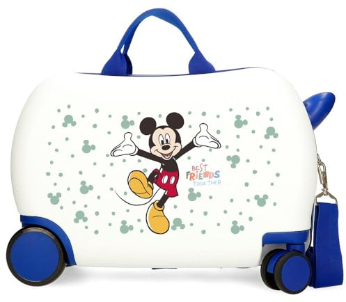 Joumma Bags, Disney Mickey Best Friends together, Kinderkoffer, Kabinenkoffer, aus ABS, Vier doppelte, multidirektional drehbare Räder, Seitliches Zahlenschloss, Praktischer Innenraum mit zwei Fächern