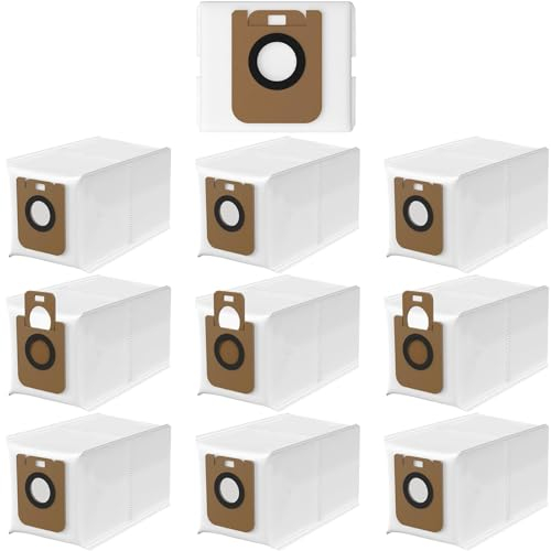 DOBIGER 10pcs Sacs à Poussière Compatible avec Dreame D10 Plus/Dreame D10s Plus Robot Aspirateur, Kit d'Accessoires pour Sacs d'Aspirateur Compatible avec Dreame D10/D10s Plus