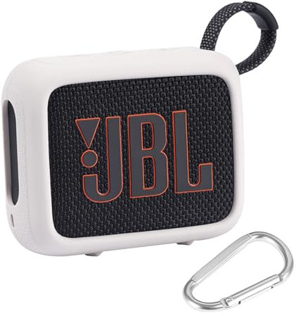 AONKE Custodia in silicone per altoparlante Bluetooth portatile JBL Go 4 (bianco)