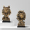 maozyiltle Goldener Löwenwolf, Statue, Skulptur, Kunstharz, Sammelfiguren für Zuhause, Bücherregal, Wohnzimmer, Tisch, Schreibtisch, 2 Stück (Löwe und Wolf)