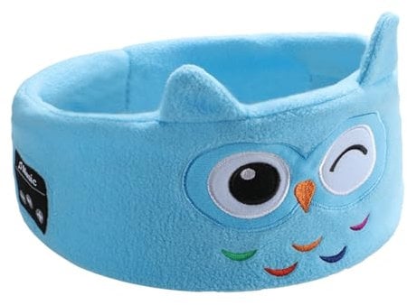 Wireless Sleep Headband Headphone - Cartoon Headphones for Childrens, Bluetooth V5.0, Ultra-thin Speaker, Adjustable Volume Hi-Fi Stereo for Elastic Headband, Gift for Children (Blue)