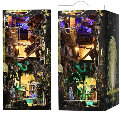 MiniCity Book Nook Kit, DIY Miniatur Puppenhaus Booknook Kit(Down The Rabbit-Hole Alice in Wonderland)