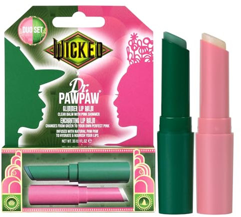 Dr. Pawpaw X Wicked Enchanting & Glimmer Lippenbalsam Duo – pflegt, hydratisiert und befeuchtet die Lippen, tierversuchsfrei, Mehrzweck-Lippenpflege, 2 x 3 g