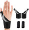 2PCS Fasce per Pollice per Pollice a Destra, Tutore Pollice Destro Sinistro Elastico Ergonomico Supporto, Pacchi Tutore Pollice Destro per Attività Sportive, Viene Fornito con 4 Lettini per Dita