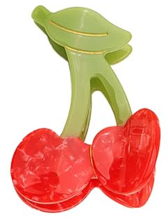 Haarklammer Rot,Cute Hair Clips,Kirsche Haarspange,Kirsche Haarschmuck,Kirschkrallen Clip,Frucht Haarklammern,Cellulose Acetate Hair Clips,für Mädchen,Geburtstagsfeiern,Schule,Festivals