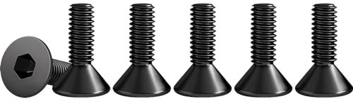 Drenky Tornillo Avellanado Negro M3 X 30 mm, 50 Piezas Tornillos De Cabeza Avellanada Norma DIN 7991 / ISO 10642 Tornillos Avellanados con Hexágono Interior Acero Inoxidable A2 V2A, Rosca Completa