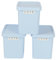 Jolie Max (Set of 3) Plastic Storage Boxes with Lid, 12.5L Capacity Each, Solid Matte Colour, Decorative Design with Handle, Stackable & Nestable Space-Saving Organizers – 31.5 x 21.5 x 24 cm (BLUE)