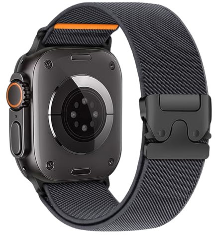 Stretchy Nylon Strap for Apple Watch Ultra 2 Strap 49mm 46mm 45mm 44mm 42mm 41mm 40mm 38mm iWatch Straps for Men Women,Parachute Buckle Elastic Sport Band for Apple Watch Series 10 9 8 7 6 5 4 3 SE/2