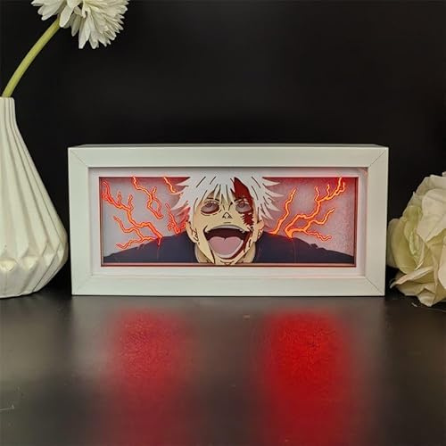 Zhongkaihua Anime Light Box Ausgeschnittene Lampe Gojo Satoru Figur Nachtlicht Lampenrahmen Kunst Papierschnitzerei Desktop Schlafzimmer Dekoration Geschenke