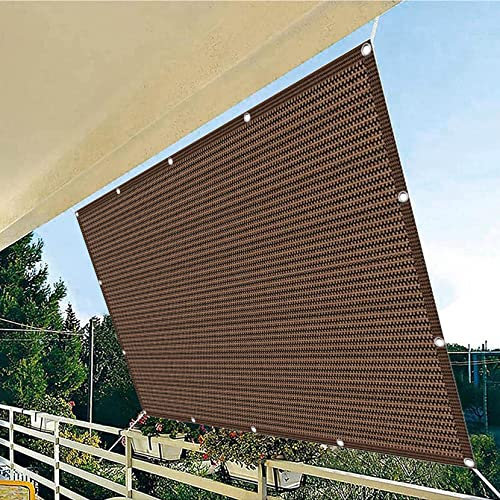 Tenda parasole da giardino, 1,8 x 4,5 m, rettangolare, per giardino, piscina, terrazza, balcone, colore marrone, resistente all'acqua.