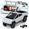MODVKVK Tesla Cybertruck 1:24 Modèle de Voiture Jouet Camion, Kit de Camping Car avec Lumière et Musique, Fonction de Retrait, Alliage Moulé sous Pression, pour Les Rnfants à Partir de 3 Ans (Argent)