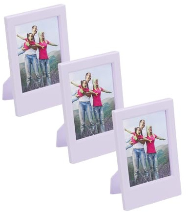 QUARKZMAN 3 Stück Mini-Bilderrahmen 2,4 x 3,5 Zoll Rechteckiger Fotorahmen, Lila