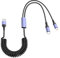 JSADZKJ Cable divisor USB-C Cable en espiral de USB-A a doble tipo-C 2 en 1 USB3.0 Cables de carga rápida para coche, teléfonos móviles, ordenadores portátiles y dispositivos de tipo C 5.9FT