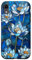 Blue Lotus Flower Stained Art Deco Wildflower Floral Vintage Case for iPhone XR
