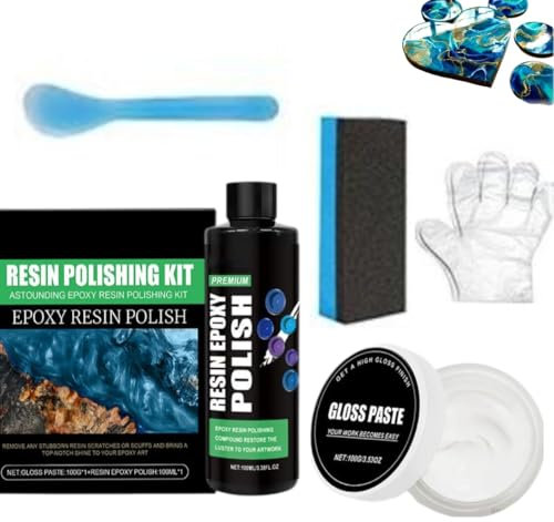tkerinse Epoxidharz Schleifenkratzen Set, Polierpaste Epoxidharz, Epoxidharz-Polierset, Harz-Polierpaste, Epoxidharz-Schleifen, Polieren von Heimkunstwerken, Schleifpasten für Hochglanzoberflächen