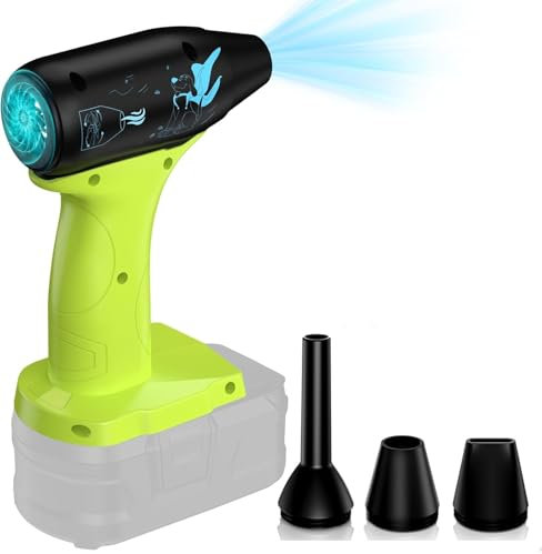Souffleur à feuilles sans fil à 4 vitesses pour batterie Li-ion Ryobi 18 V, 130 000 tr/min, super mini ventilateur à jet pour Ryobi pour clavier d'ordinateur de voiture (sans batterie)