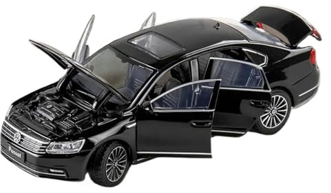 ZHRDWE Modellauto Metall 1:32 Für VW Passat 380 TSI Druckguss-Modellauto Spielzeug Sammlerstück Ton Licht Weihnachtsgeburtstagsgeschenk Spielzeugauto(Schwarz)