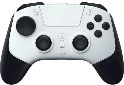Razer Raiju V3 Pro - Controller wireless per e-sport per PlayStation 5 e PC - 4 pulsanti rimovibili e 2 bumper con impugnatura a artiglio - Stick analogici TMR - Pro HyperTrigger | Bianco
