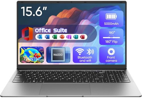 EYY 15.6 Laptop Computer, Win 11 Laptop with 100% sRGB FHD Display, 8GB RAM 512GB SSD, Celeron N4000 Processor Laptops, Office Suite, HDMI, USB 3.0, 2.4/5G WiFi, 5000mAh Battery, Study Work Computer