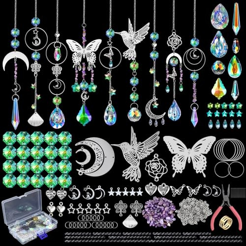 Sonnenfänger Kristall Bastelset 400 Stück Suncatcher Lichtfänger Kristall | Glänzende Kristall Suncatcher | Kreatives Bastelset | Zum Basteln von Sonnenfängern für Zuhause und Garten