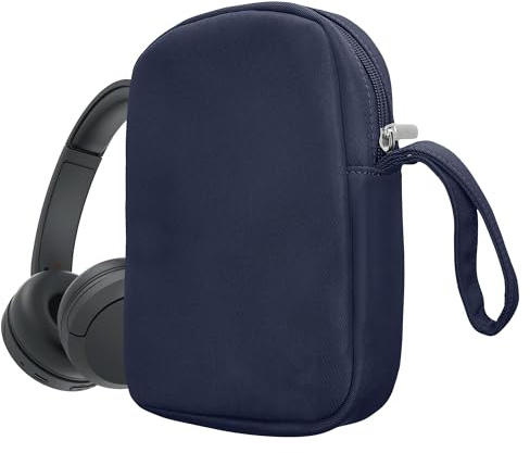 kwmobile Kopfhörer Tasche für Over Ear Headphones kompatibel mit Sony WH-CH520 / WH-CH510 / MDR-ZX110 Case - Kopfhörer Hülle mit Reißverschluss - Dunkelblau