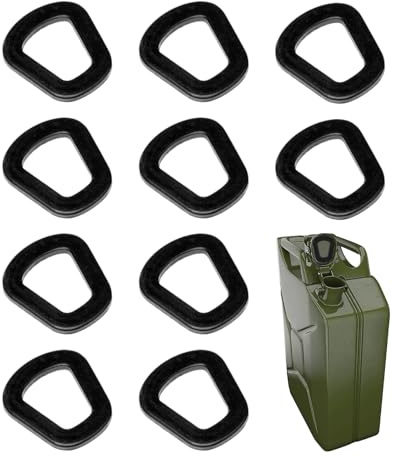 Jerry Can Rubber Seal Gasket, 10-Pack Universal Replacement Gaskets for 5L 10L 20L NATO Military Style Fuel Cans Water Cans, Leak-Proof Seal (10 Pcs)
