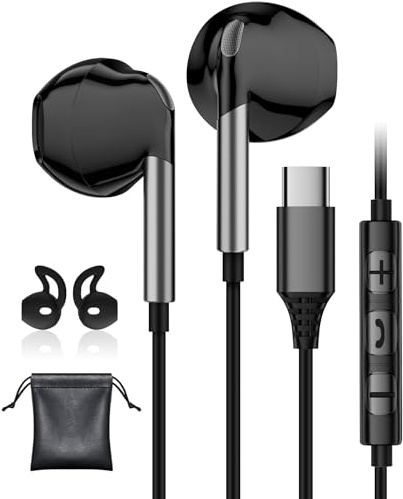 Ecouteur USB C pour Samsung Galaxy S26 S25 S24 Ultra iPhone 16 Écouteurs avec Micro HiFi Ecouteur Filaire USB C Écouteur USBC pour iPhone 15 Samsung A16 A17 A56 S23 S24 Google Pixel 10 9 Pro iPad 10