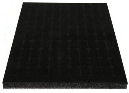 Solvind Black Velvet Jewellery Box Insert, 100 Slots Ring Display Tray, Soft Sponge Jewellery Organiser Insert for Earrings Studs Rings, Stackable for Drawer Dresser Retail Showcase 28.5 x 18 x 1.3cm