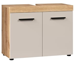 Waschbeckenunterschrank Ivrea Evoke Eiche / Kaschmir · B 72 x H 56 cm | B 72 x H 56 x T 34 cm · feuchtraumgeeignet · 2 Türen