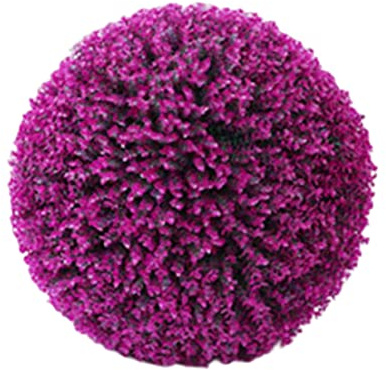 Joygoodta Künstliche Formschnitt-Kugeln, künstliche Buchsbaumkugel, UV-geschützte Kunststoff-Graskugel, wartungsfreie Heimdekoration (35 cm, lila)