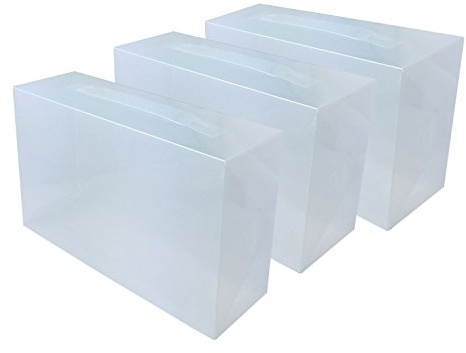 DynaSun 3X PP368 XXL Schuhbox Schuhkasten Lagerkasten Box Schuhschachtel für Aufbewahrung Schuhe Faltbare Halter für Damen und Herren