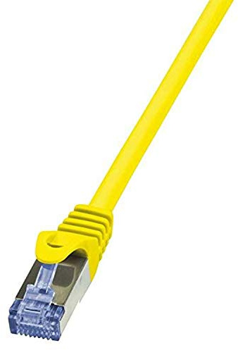 LogiLink CQ3077S Cat 6A 10G S/FTP PrimeLine Patch Cable, 5 Meter Length, Yellow, Yellow, 5 Meter Length