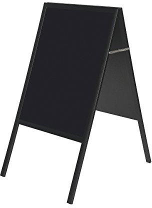 Bi-Office Tableau chevalet de trottoir 900 x 450 mm Noir
