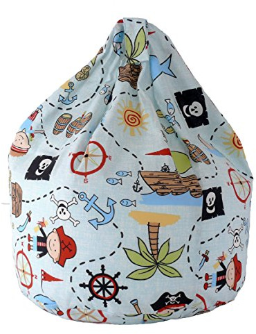 BeanLazy Cotton Blue Pirate Island Bean Bag Child Size