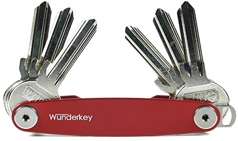 WUNDERKEY – der Key Organizer Made in Germany [ Schlüssel-Organizer | Schlüssel-Etui | Schlüssel-Mäppchen | Smart Key Gadget | Das Original bekannt aus GQ & Playboy ], Rot, Bis 12 Schlüssel