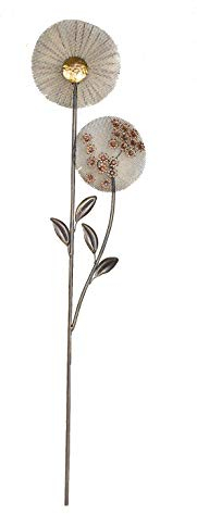 Gilde Metall Wandrelief 2 Blumen Stab 69473