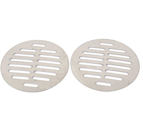 sourcing map -Fregadero redondo de acero inoxidable Colador de desagüe para suelo (4,5pulgadas Dia 2pcs