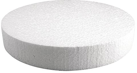 Rayher 3003500 Styropor-Scheibe, 25 cm ø, Höhe 4 cm, ideal als Kuchen-Dummy, Styropor-Torten-Dummy, Styroporscheiben Torte