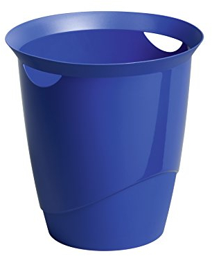Durable 1701710040 Papelera TREND, con asas, 16 l, azul