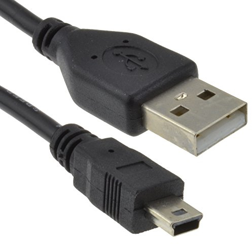 kenable - USB 2.0 24AWG Hi-Speed A to Mini-B 5 Pin Cable | Power & Data Transfer | Compatible with Digital Cameras | Shielded for Durability, Black, 2m