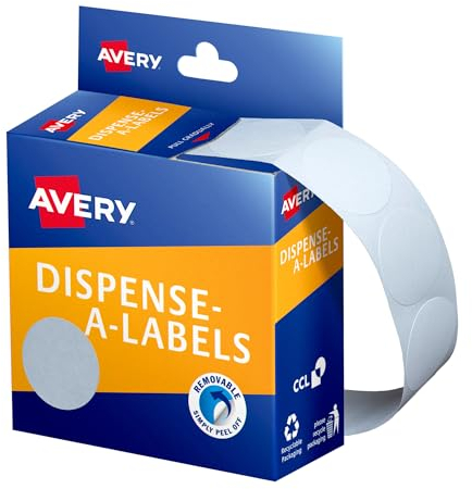 Avery Etiketten, rund, 24 mm Durchmesser, 550 Etiketten, handbeschriftbar (937202)